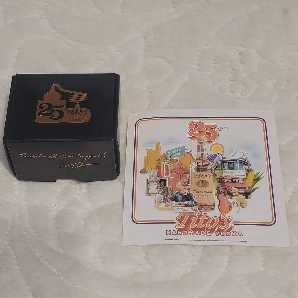 Titos Vodka 25th Anniversary Bottle Topper Stopper Collectible New in Box